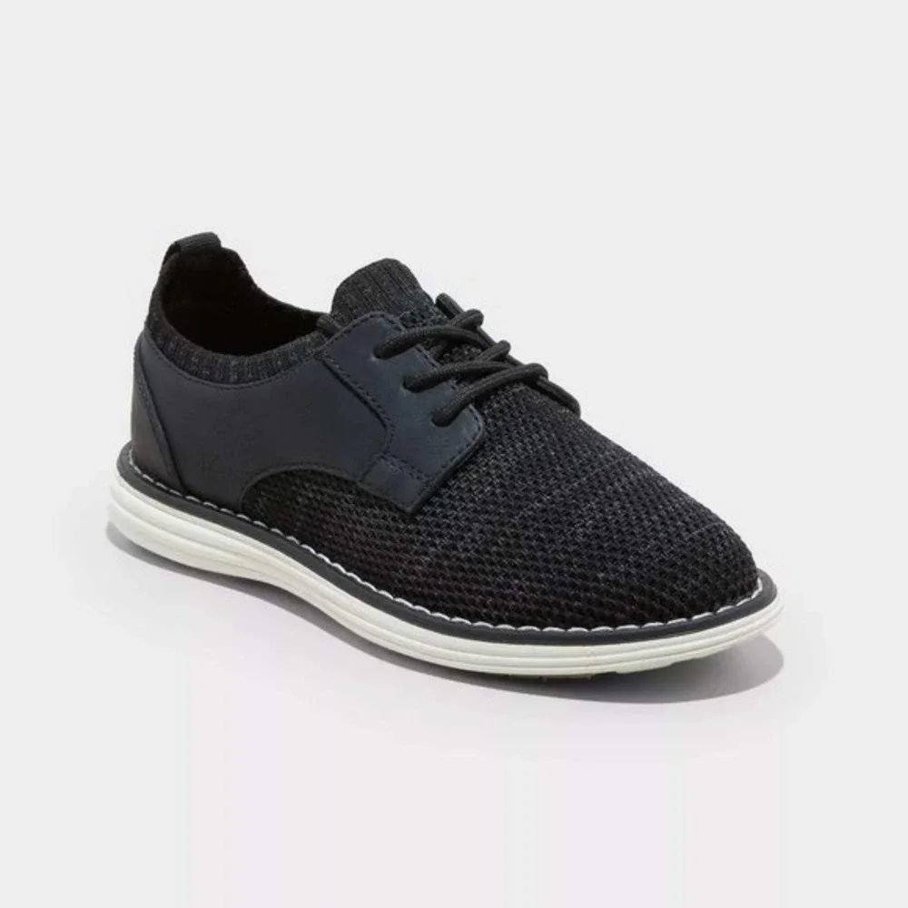Little Boy Dress Shoes by Cat & Jack Elijah Oxford Black Size 4 New With Tags